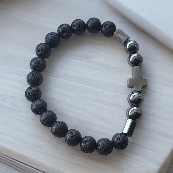 Men Adjustable Stone Bracelet - Picture 2 of 4